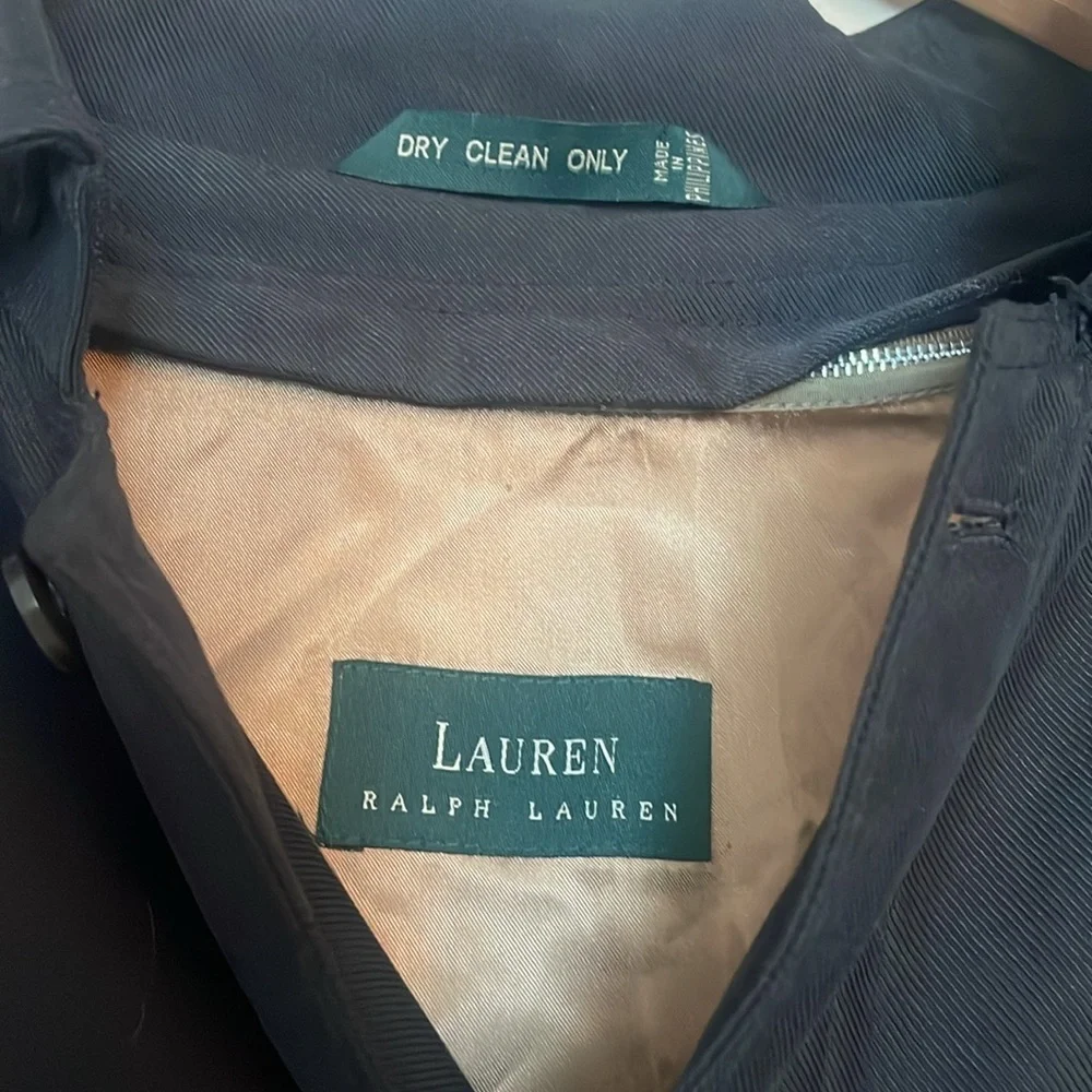 Lauren Ralph Lauren Men’s‎ Black Long Lined Trench Coat Size 46R